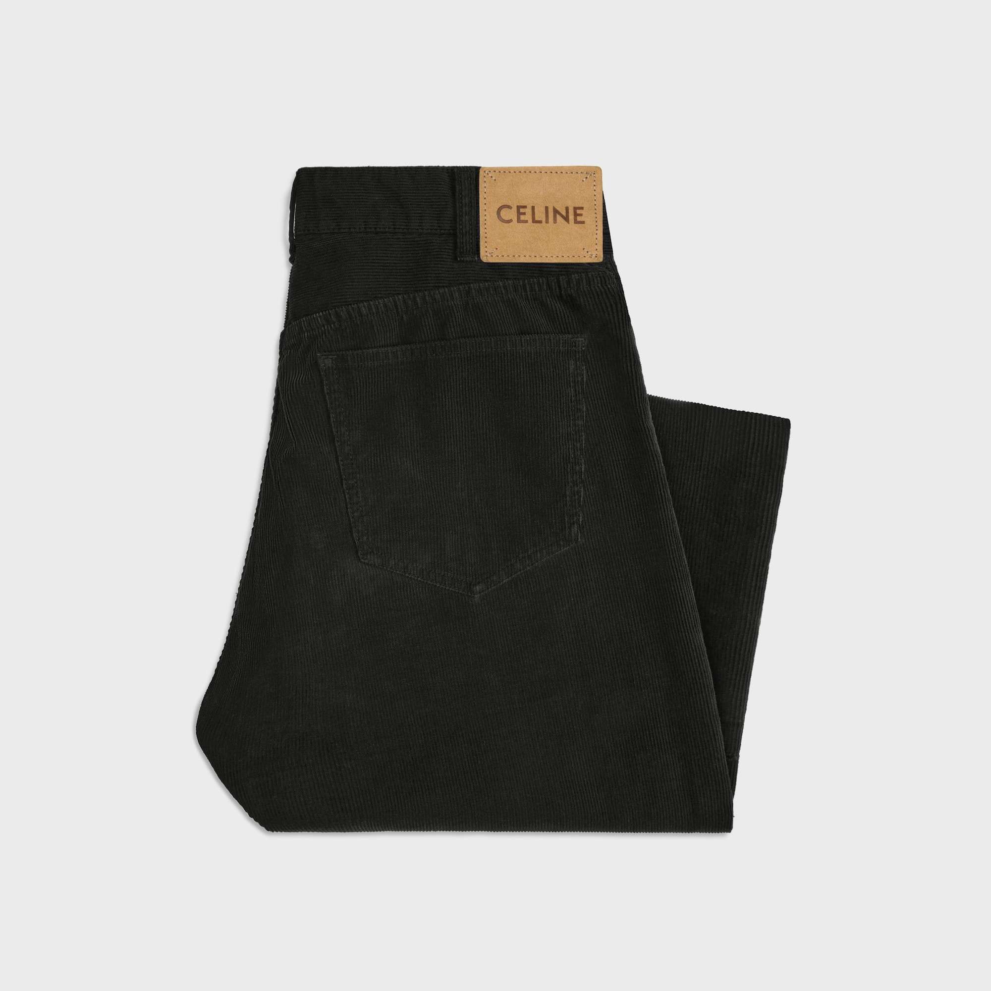 Celine Wesley Jeans In Corduroy In Black