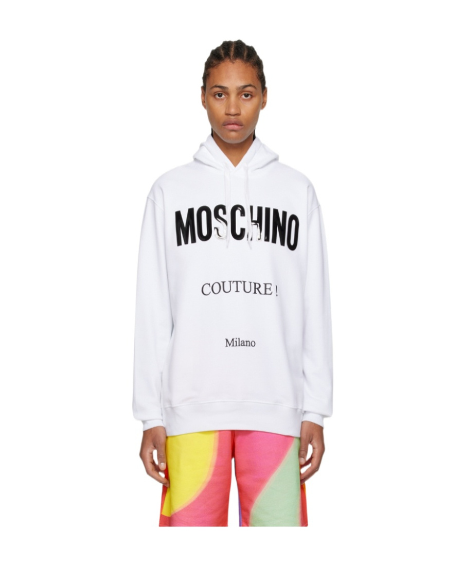 Moschino Logo-print Cotton Hoodie In White