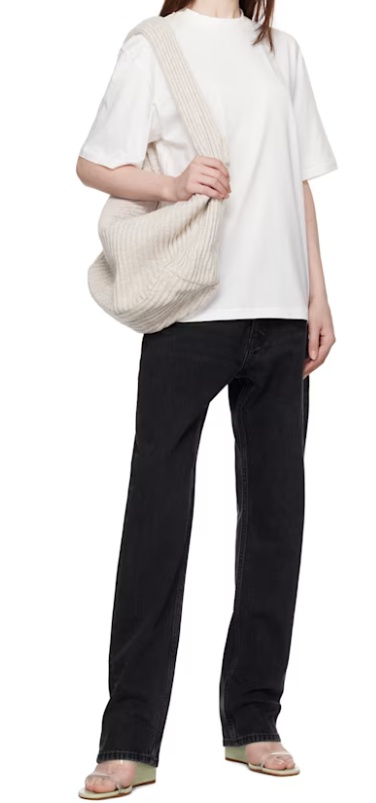 Aya Muse Plain Weave Knit T-shirt In White