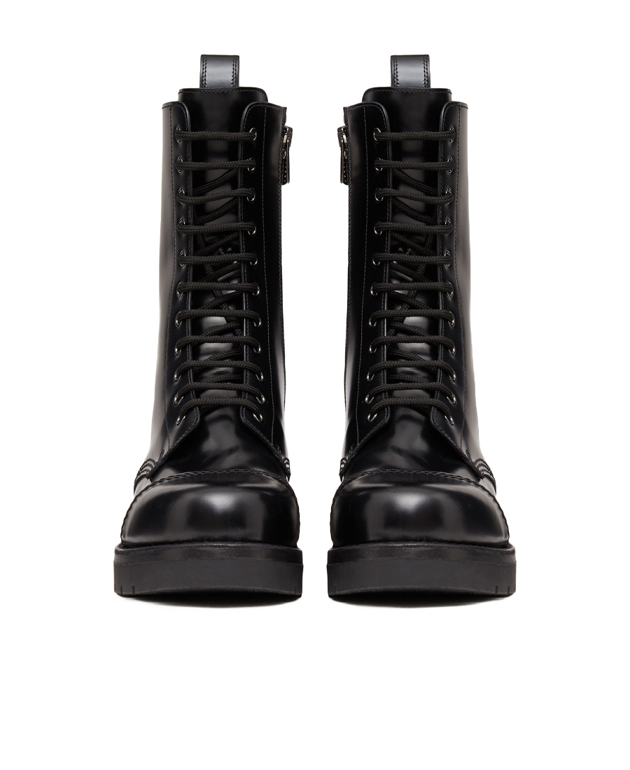 Valentino Camden Combat Boot In Black