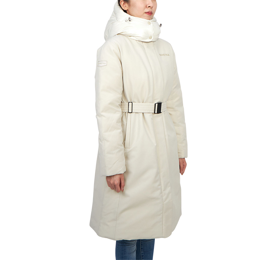 Duvetica Long-sleeved Hooded Down Jacket In White