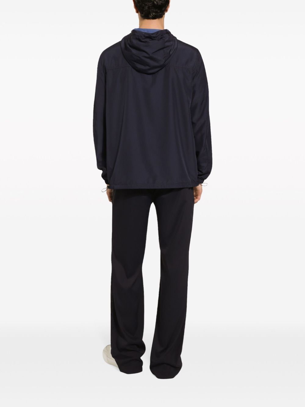 Dolce & Gabbana Reversible Jacket With Hood And Logo In Black