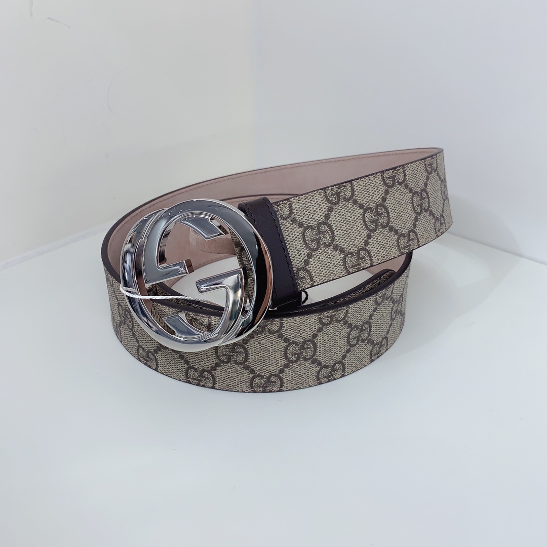 Gucci Men Gg Interlocking Reversible Belt In Nude