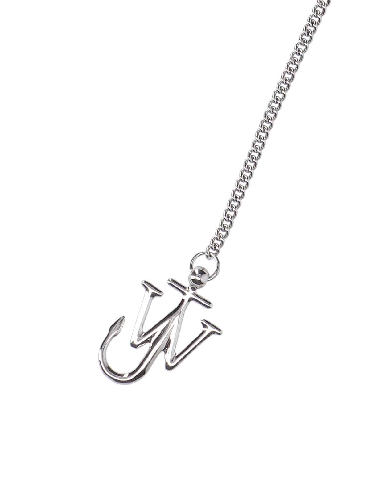 Jw Anderson Anchor Pendant Necklace In Gray