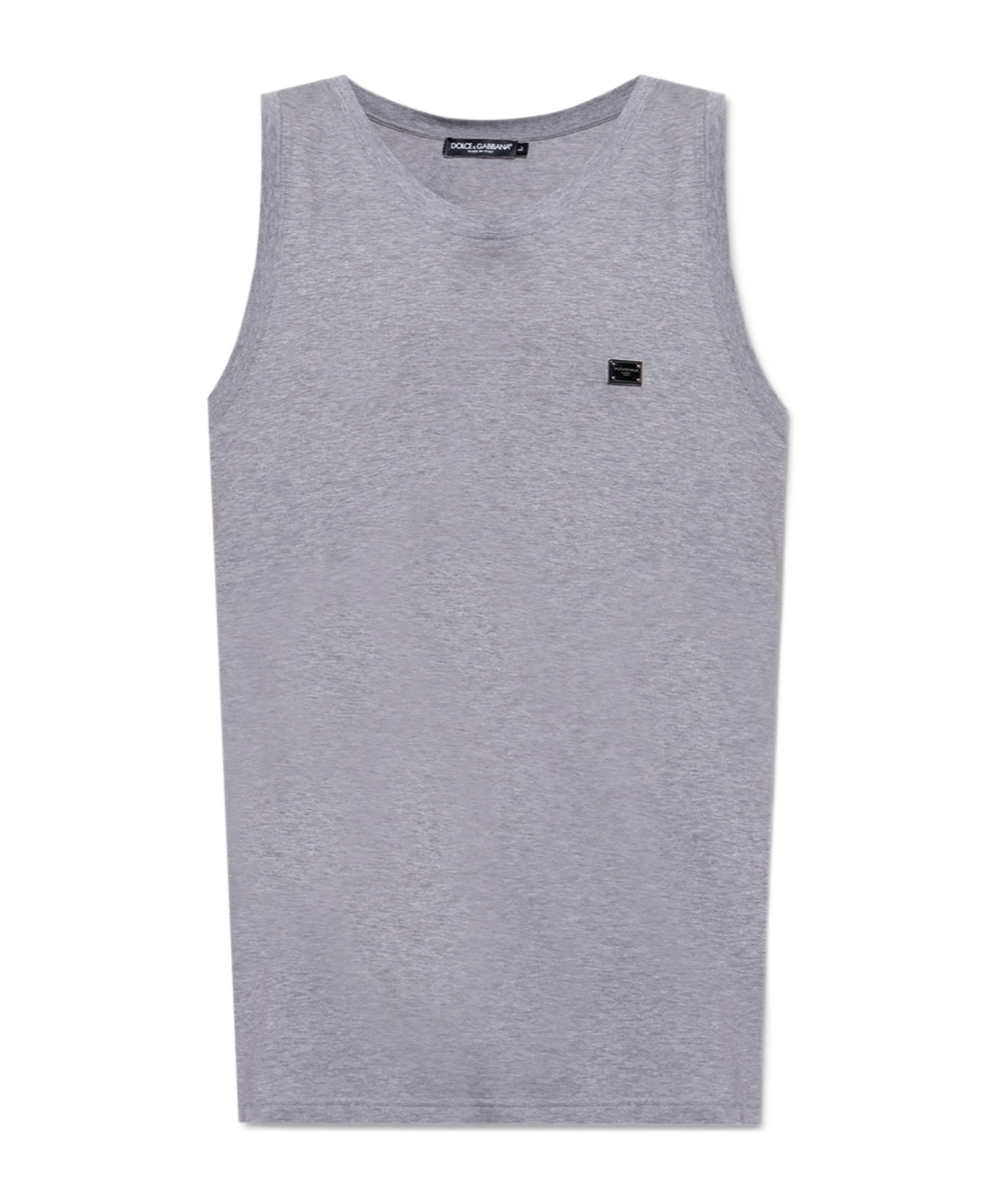 Dolce & Gabbana Round Collar Sleeveless Vest In Gray
