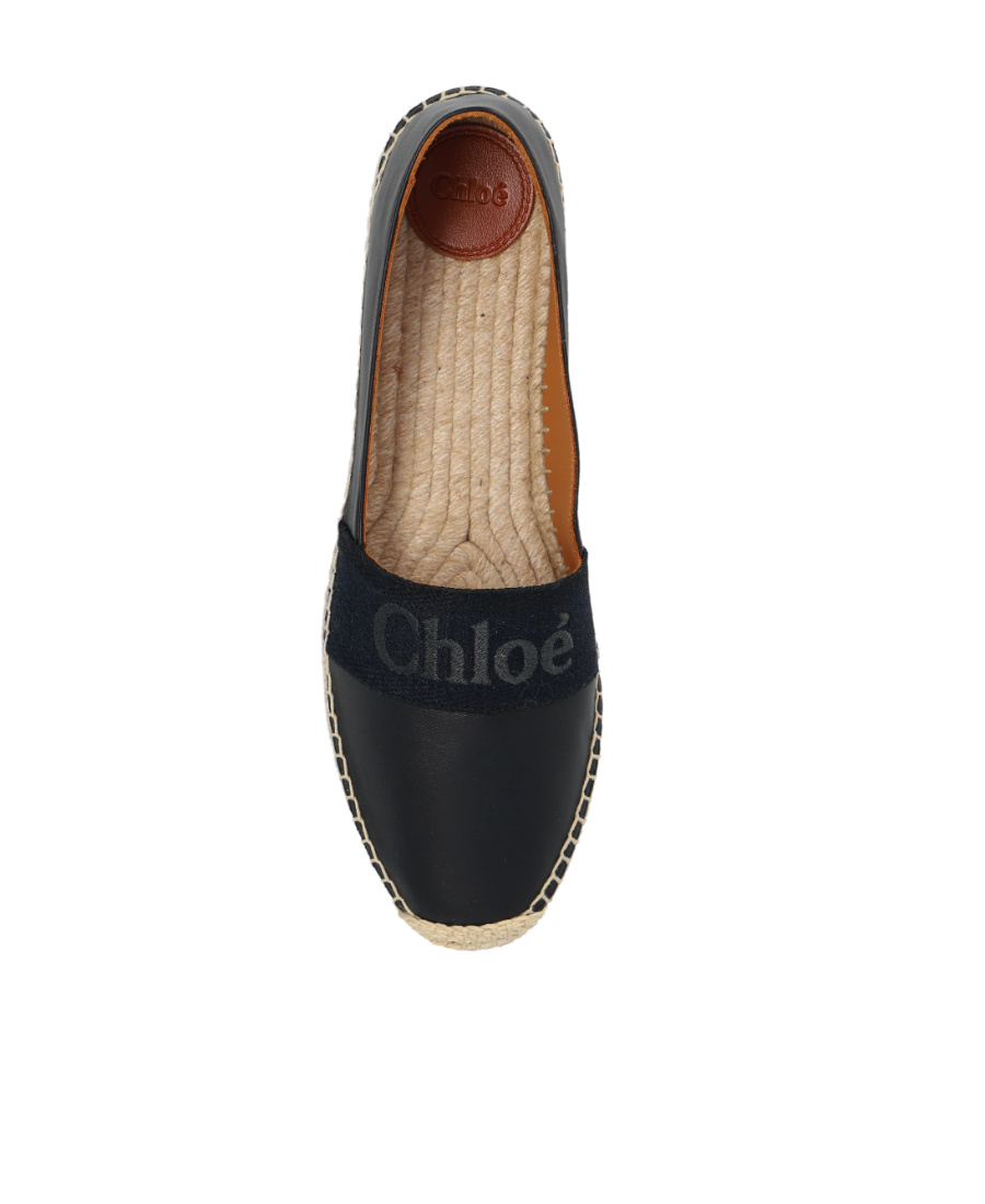 Shop Chloé Piia Logo Embroidered Espadrilles In Black