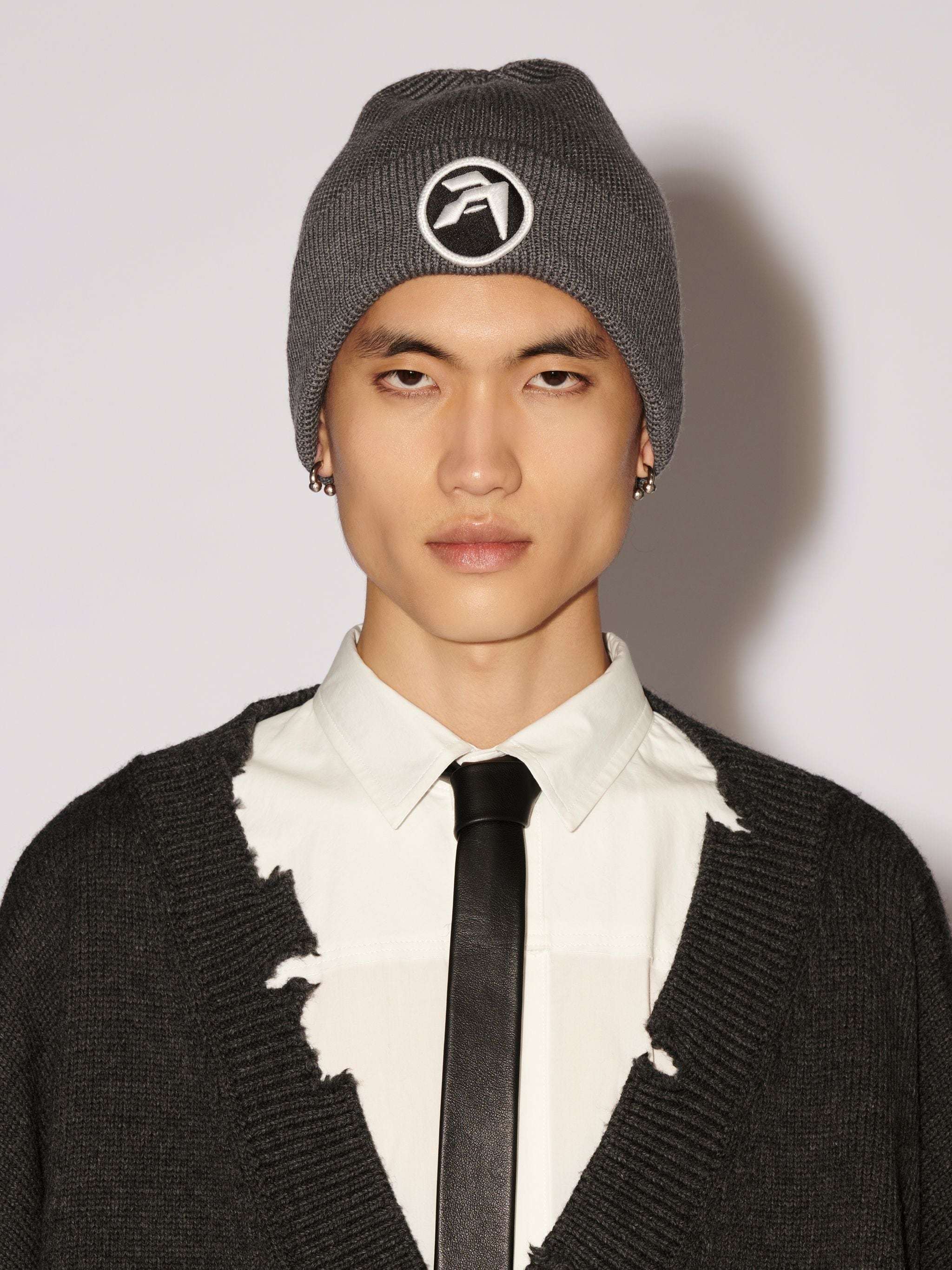 Ambush Logo-embroidered Knitted Beanie In Black