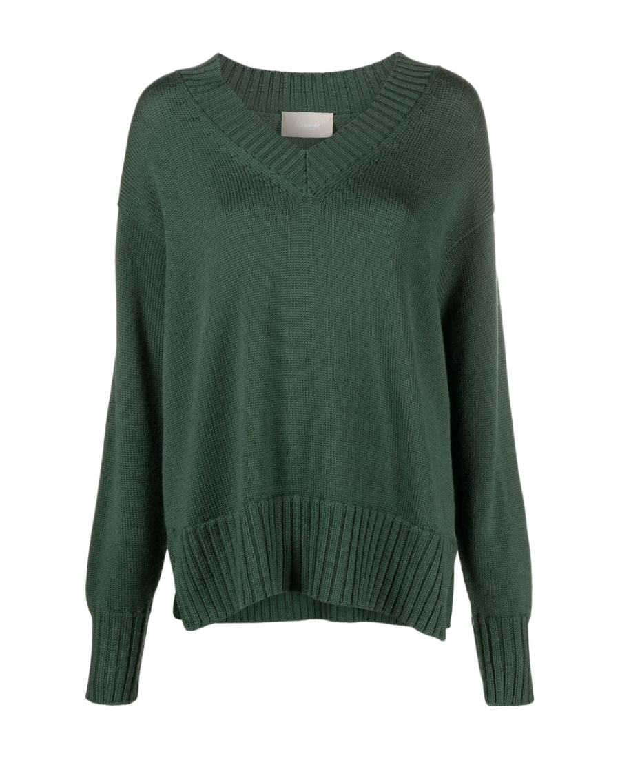 Drumohr V-neck Merino Wool Jumper In Green