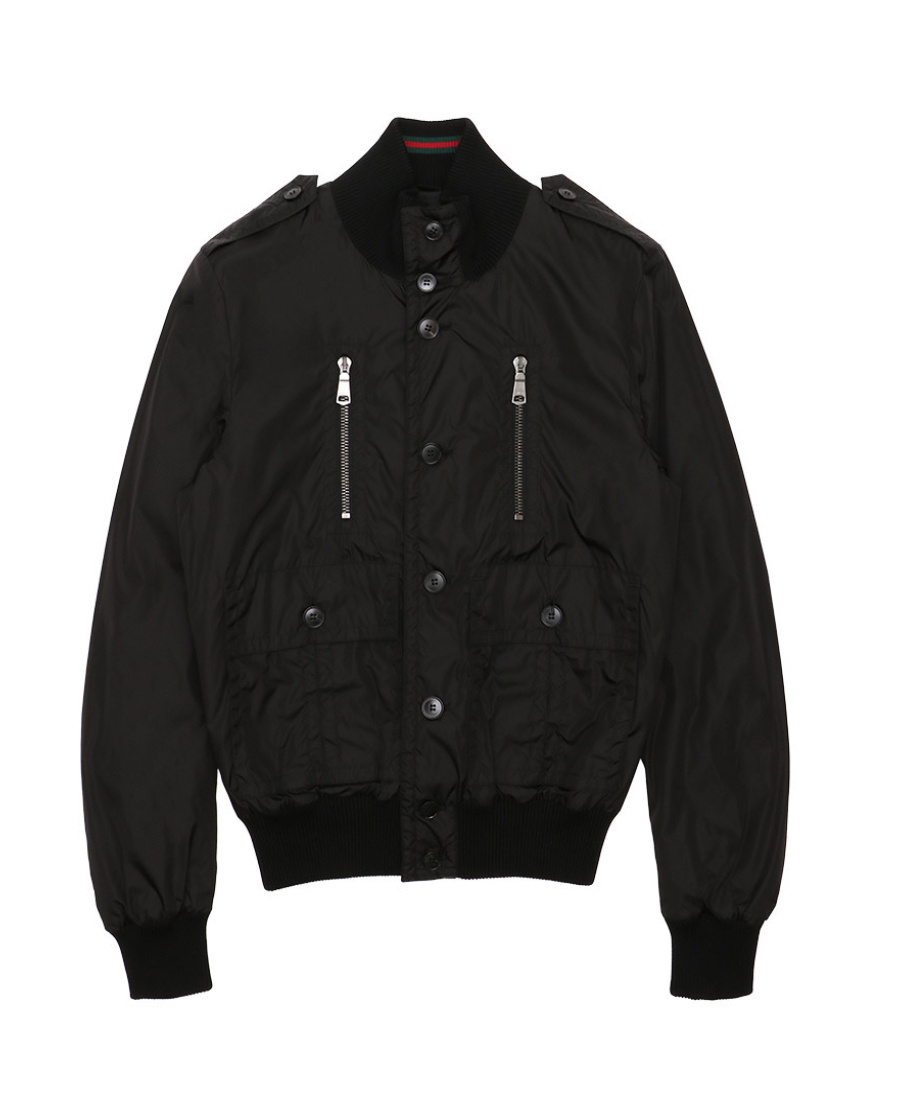 Gucci Button Casual Jacket In Black