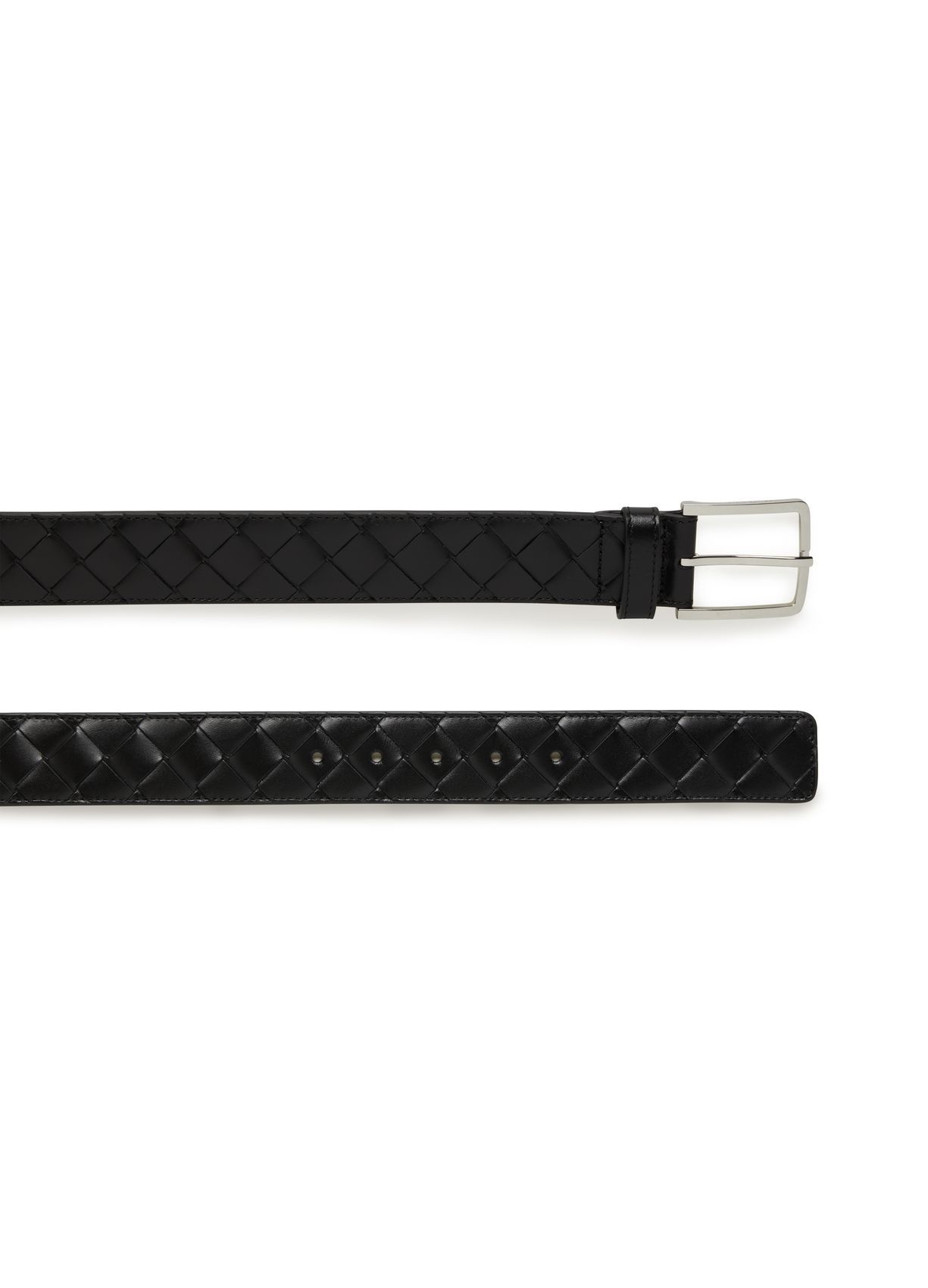 Shop Bottega Veneta Knitted Detail Belt In Black