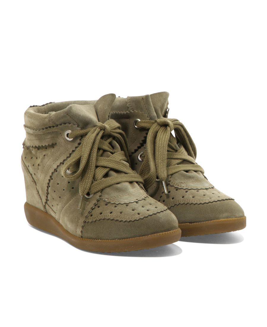 Isabel Marant Bobby Lace-up Wedge Sneakers In Green