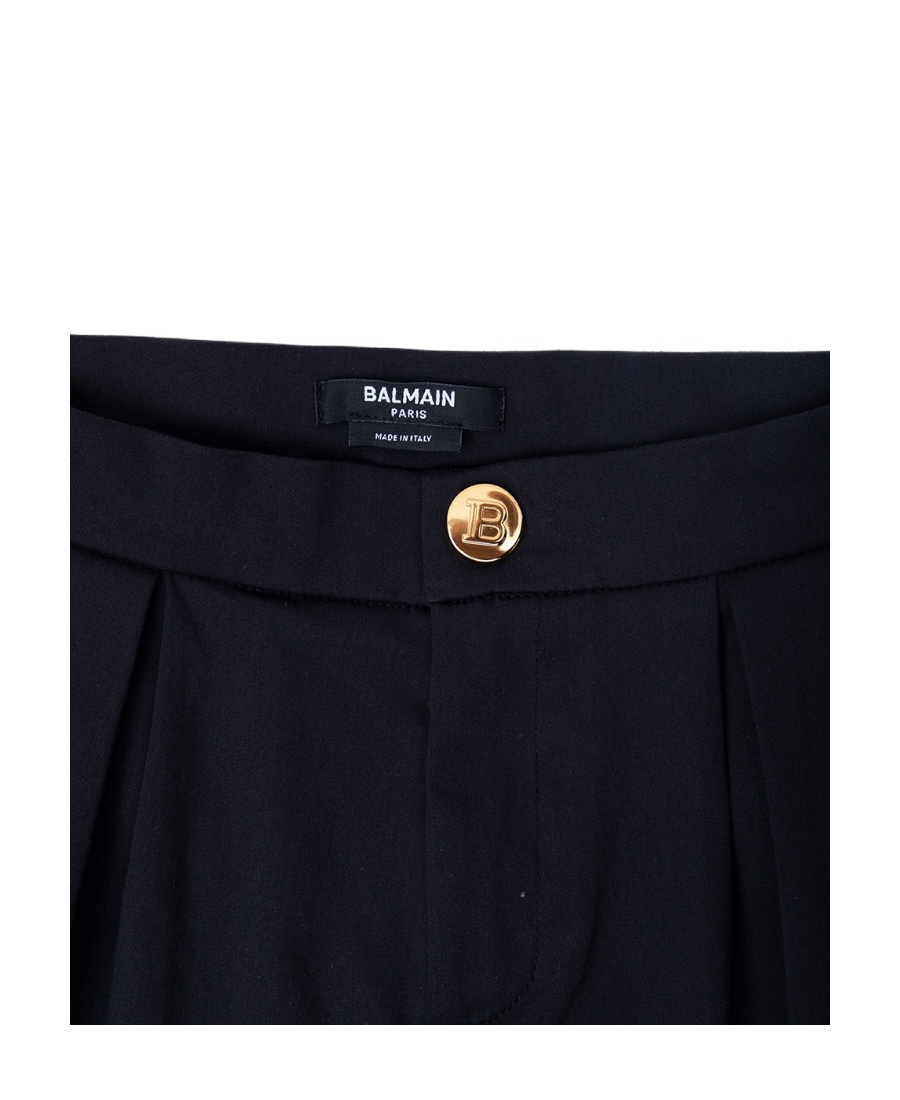 Balmain Pleated Tailored Shorts In Black