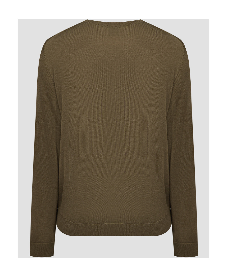 Hugo Boss Round-neck And Long-sleeved Sweater In Green