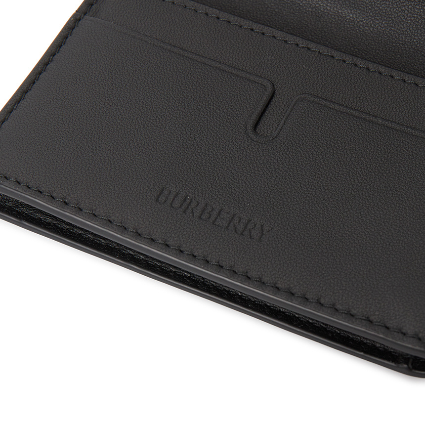 Burberry Check-pattern Leather Cardholder In Gray