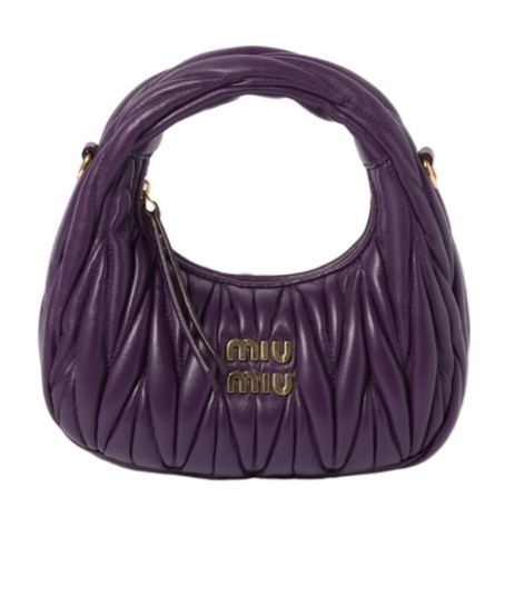 Miu Miu Mini Wander Quilted Leather Hobo Bag In Black