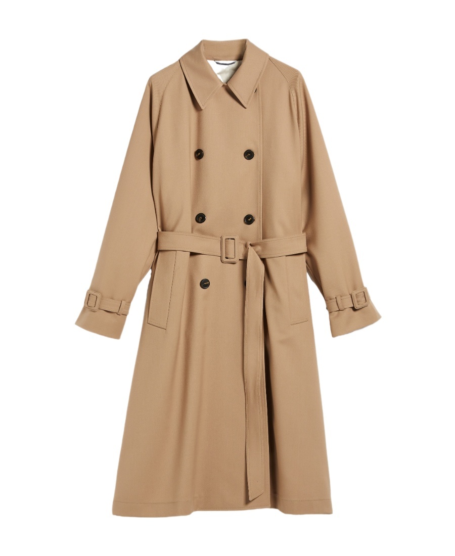 Weekend Max Mara Double-breasted Long-sleeved Windbreaker In Nude