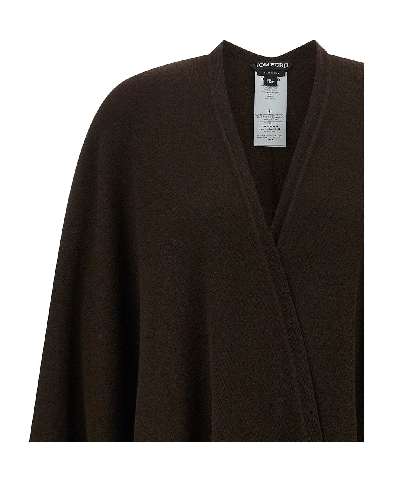 Tom Ford Cashmere Poncho Capes Brown In Black