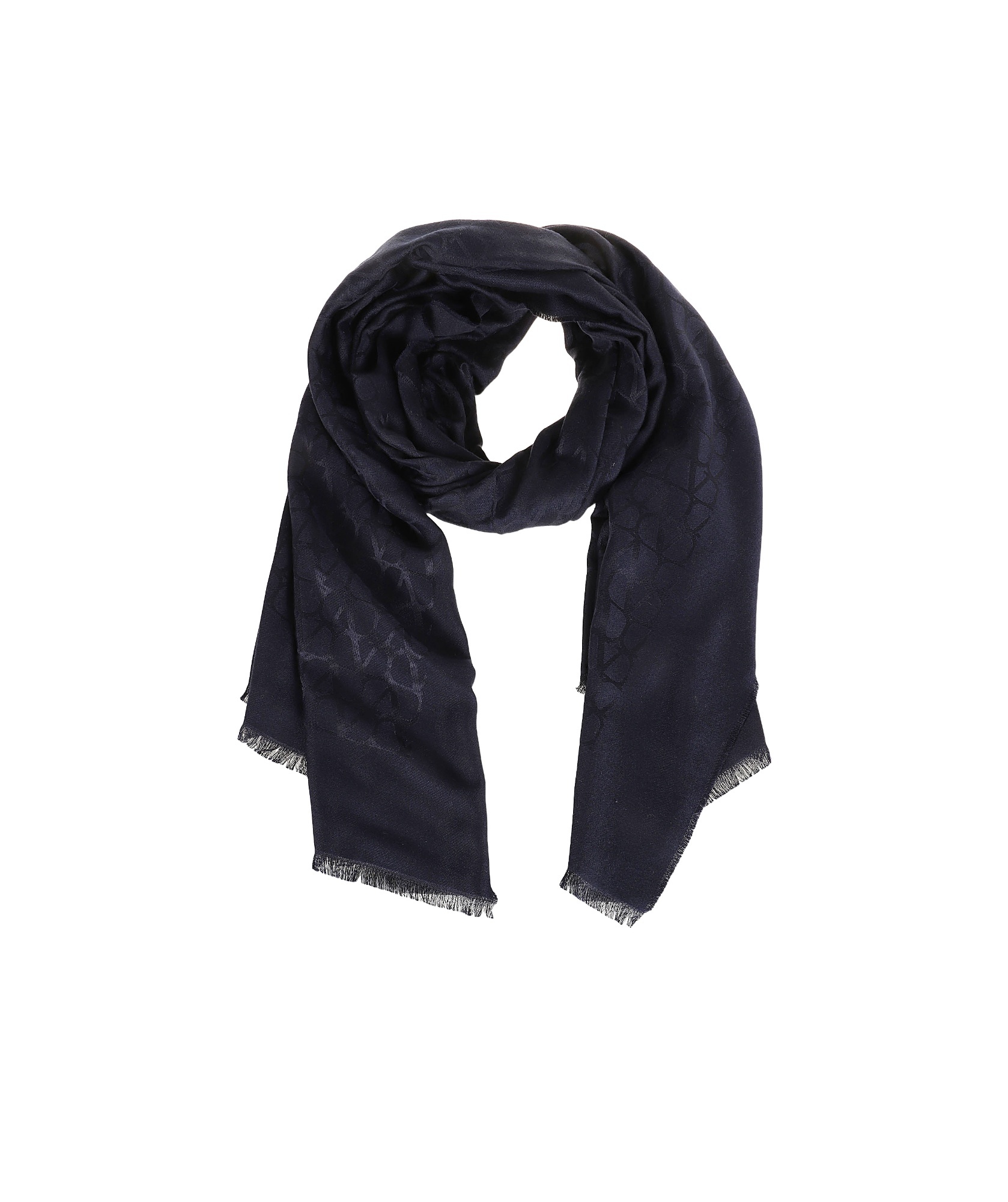 Valentino Vlogo Jacquard Scarf In Black