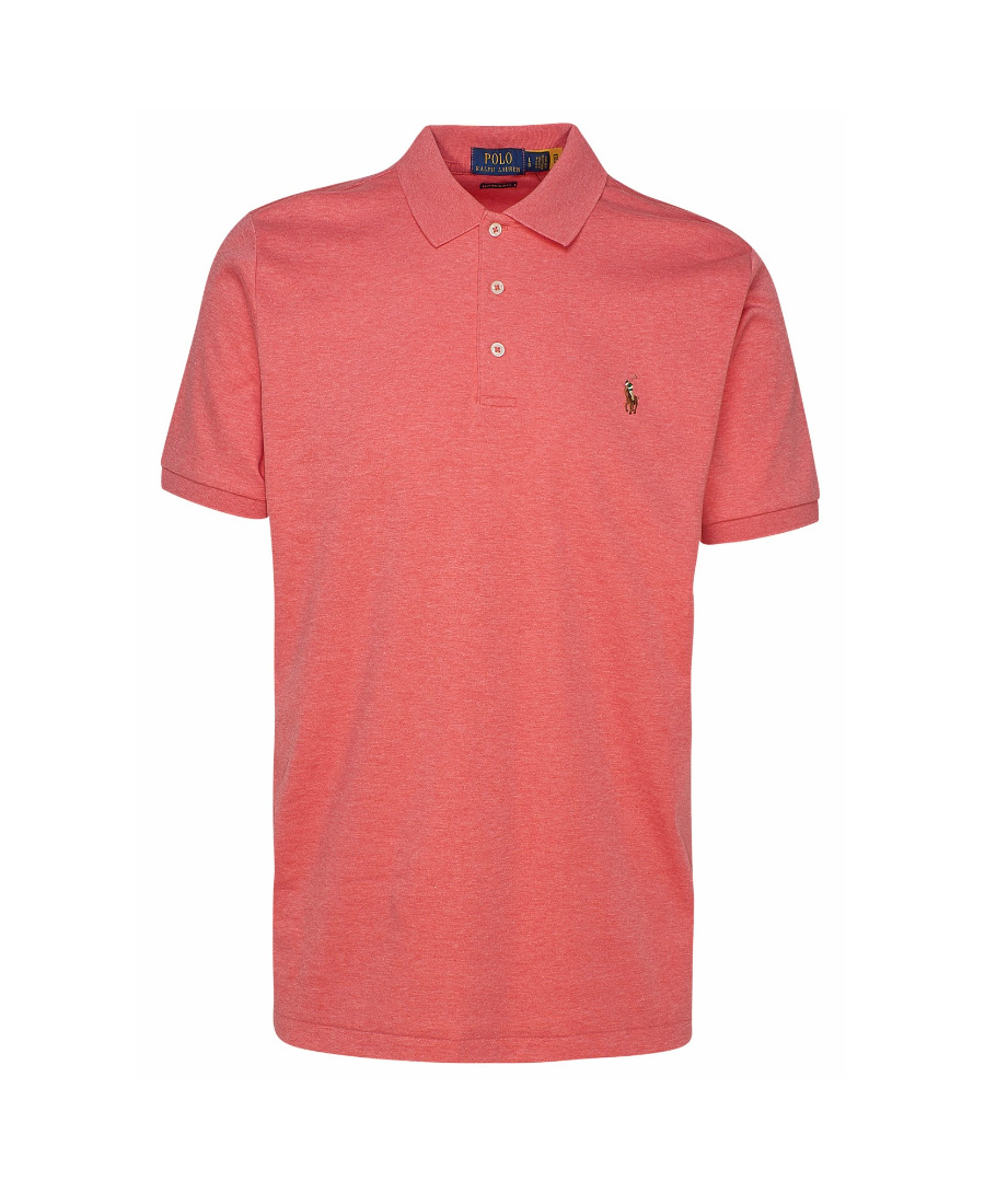 Polo Ralph Lauren Ralph Lauren Custom Slim Fit Polo T Shirt Pink In Red