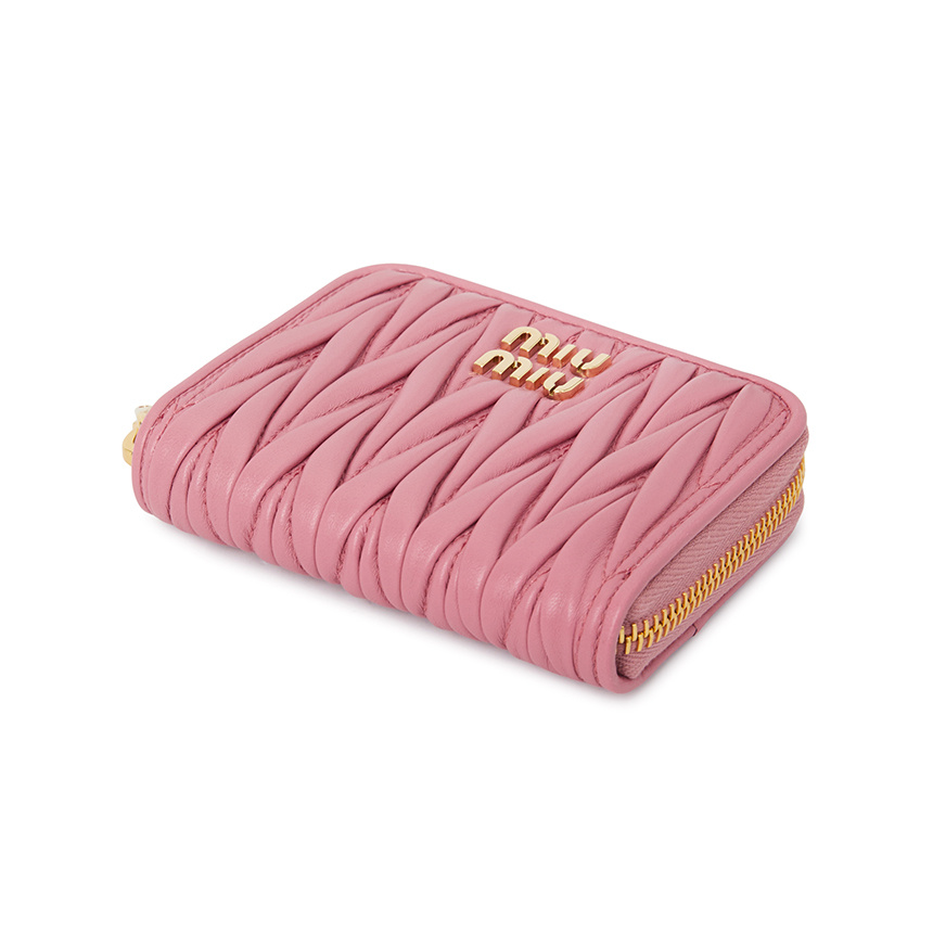 Miu Miu Matelassé Coin Purse In Pink