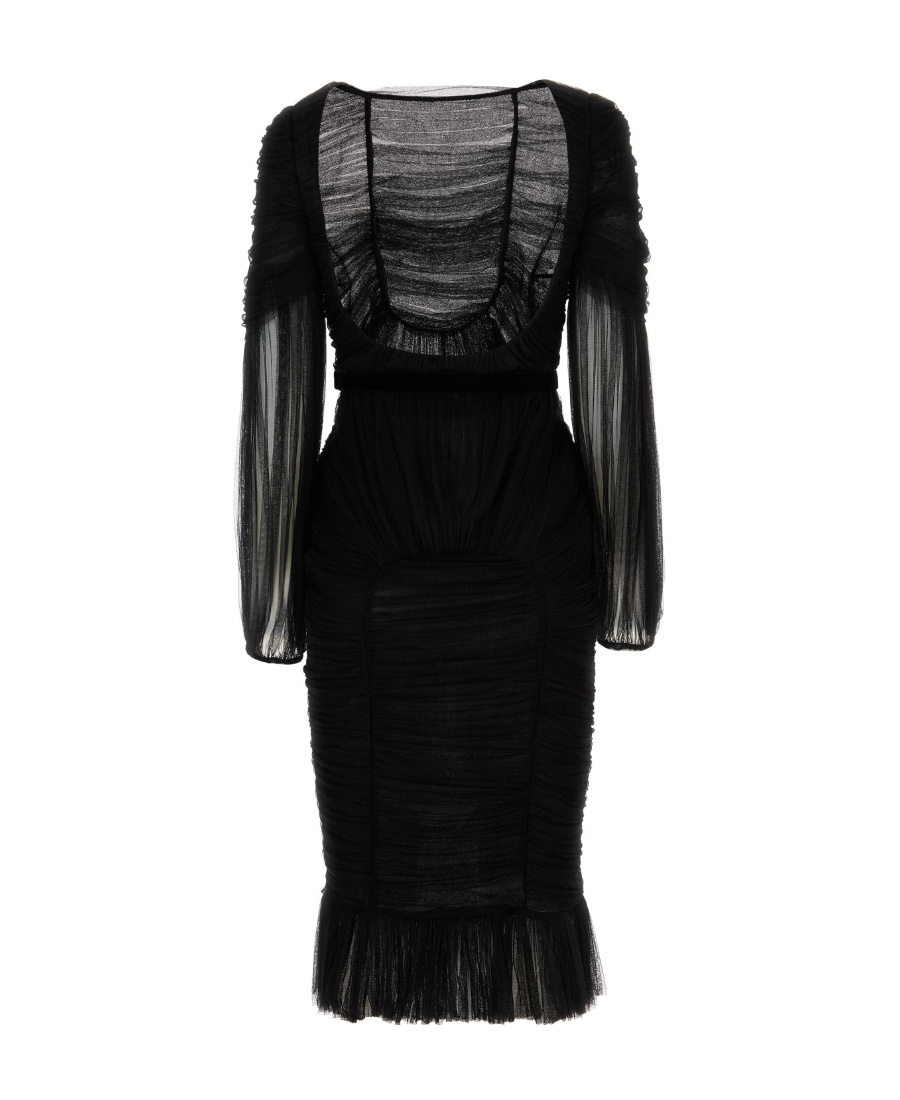 Tom Ford Semi-sheer Midi Dress In Black