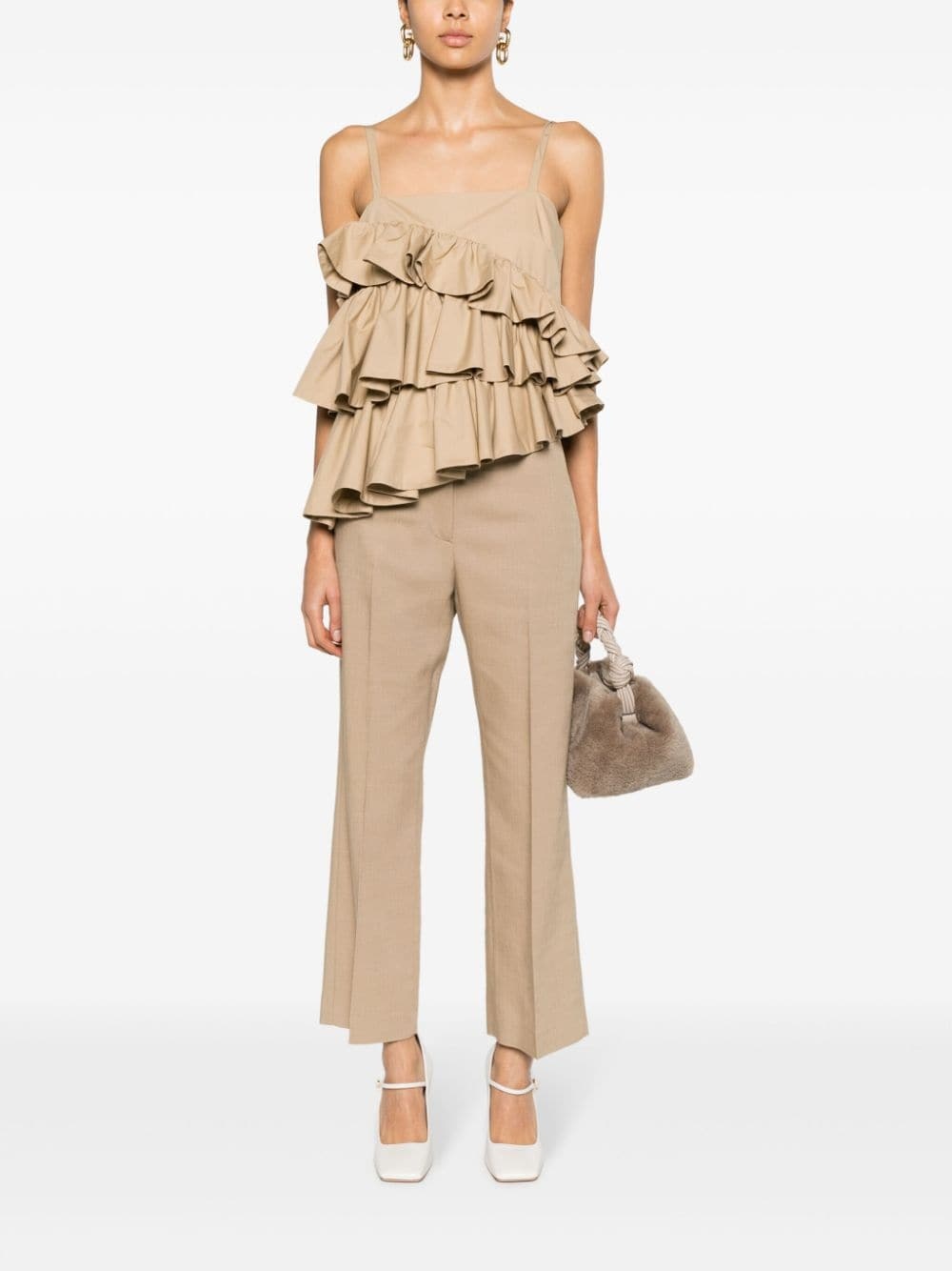 Msgm Straight-leg Cropped Tailored Trousers