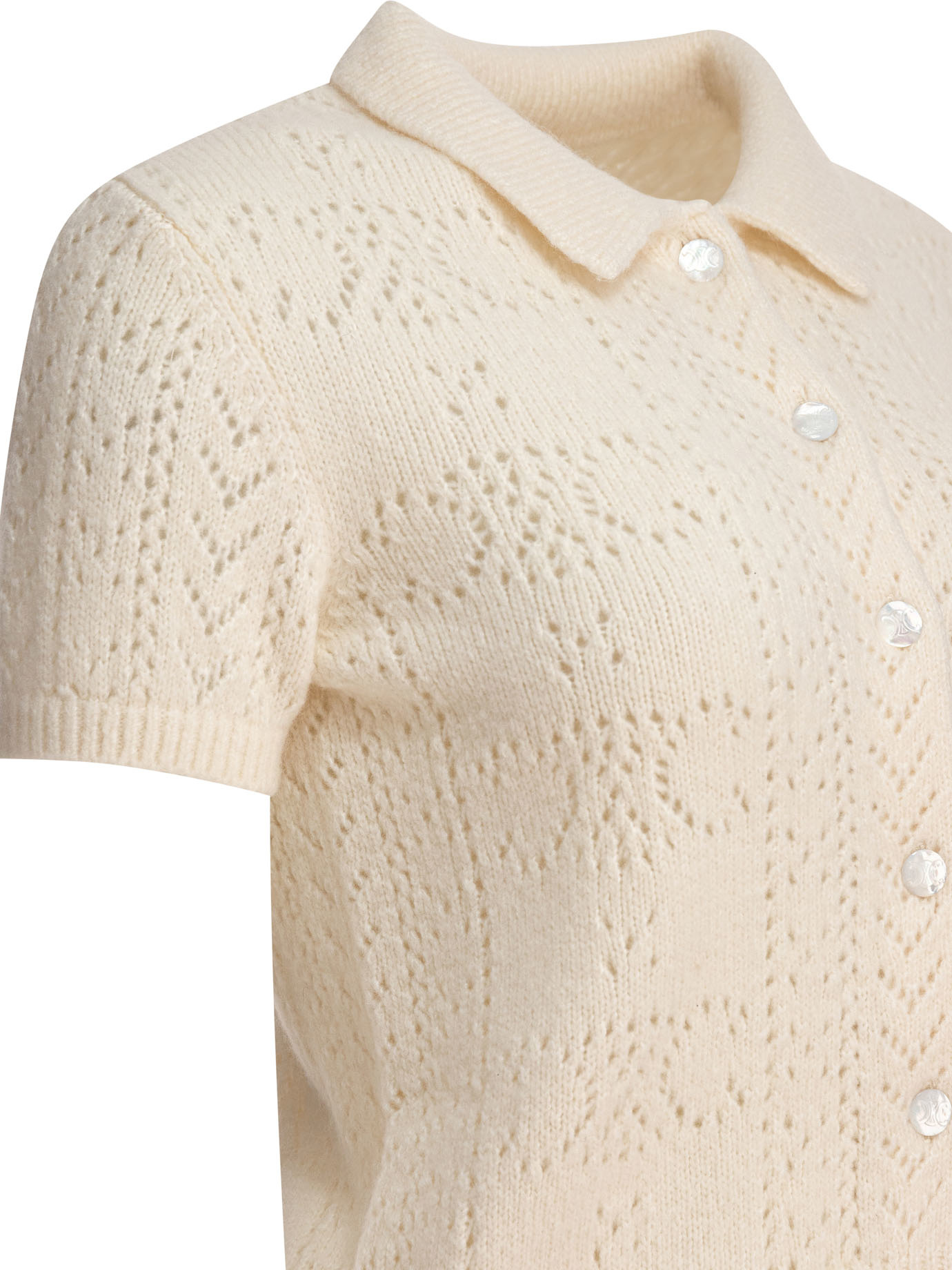 Celine Short-sleeved Sweater In Nude