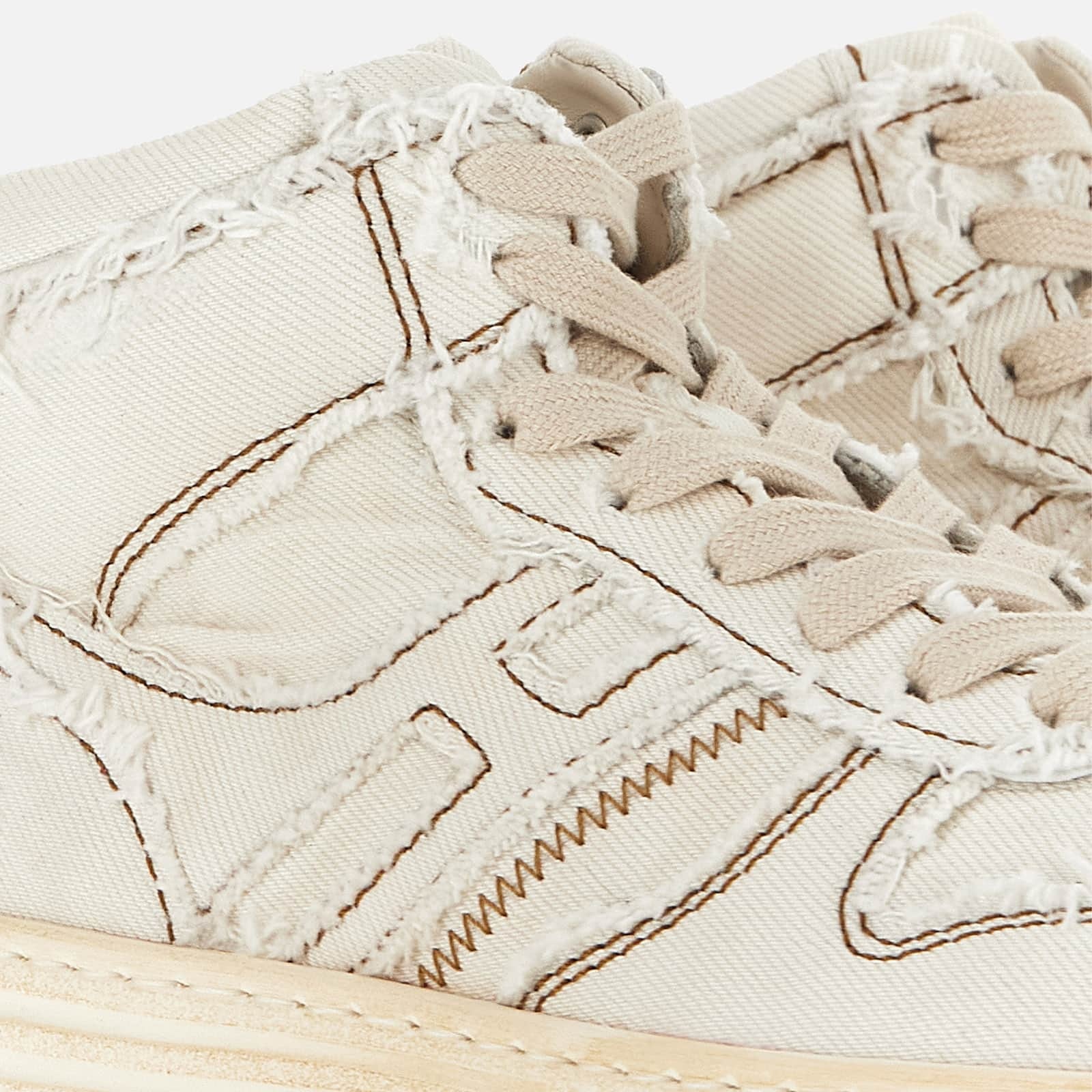 Hogan Contrast-stitch High-top Sneakers In White