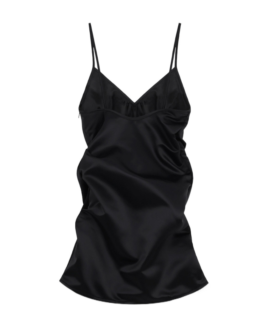We11 Done Black V-neck Minidress In Black