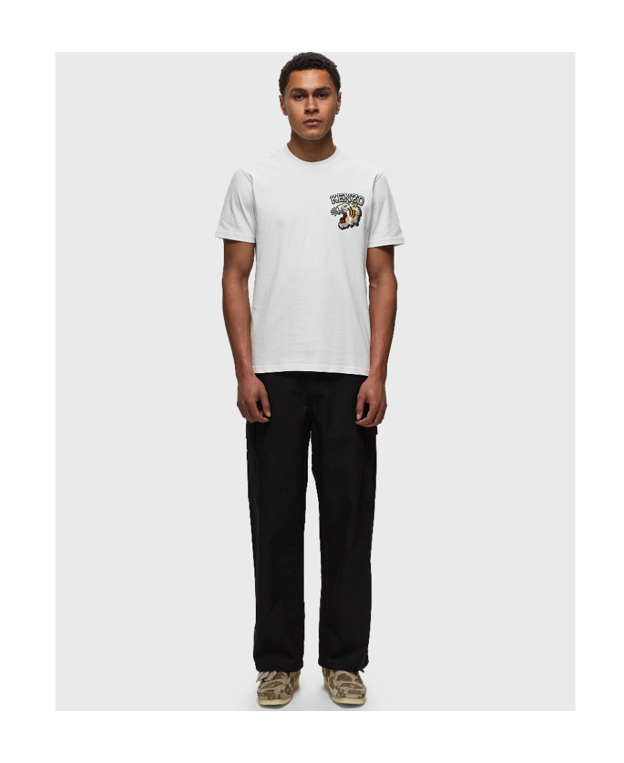 KENZO KENZO LOGO EMBROIDERED CREWNECK T-SHIRT