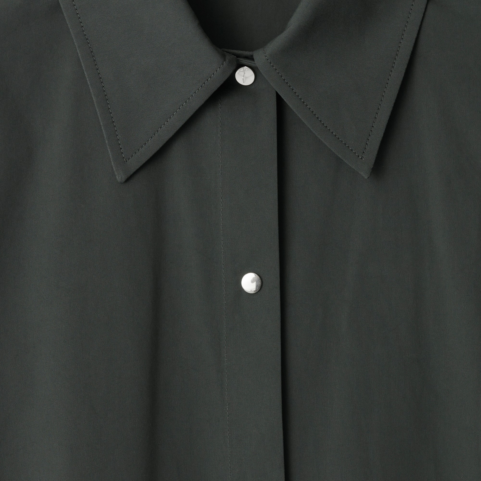 Burberry Straight-point Collar Cotton-blend Dress In Black