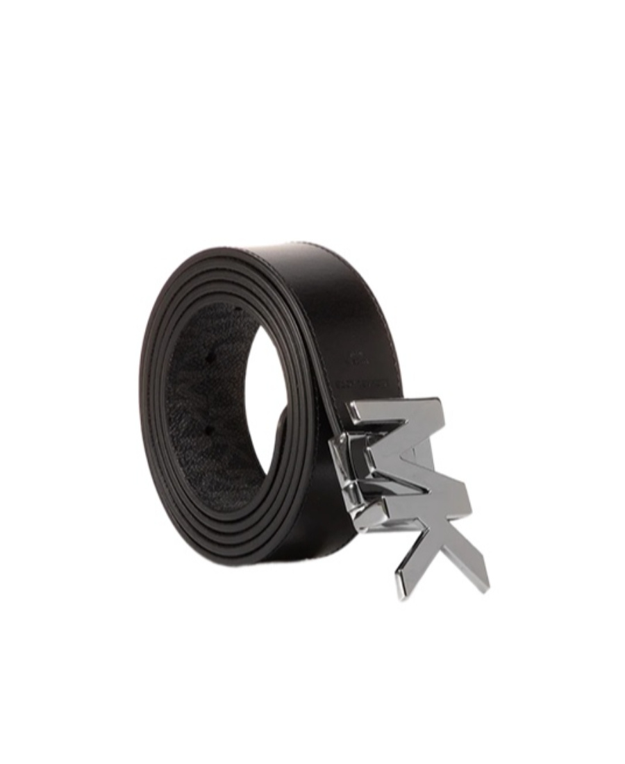 Michael Michael Kors Reversible Logo Buckle Belt In Black