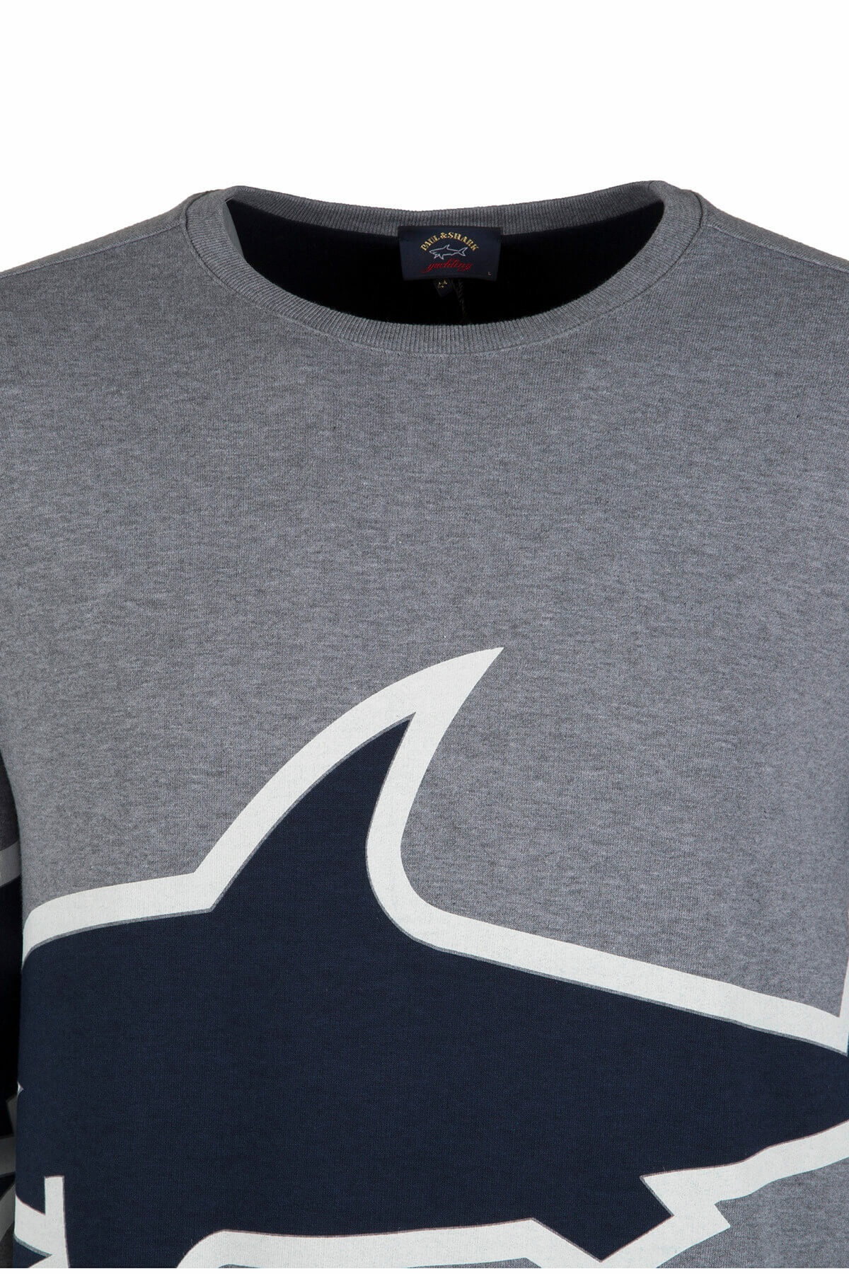 Paul & Shark Round-necked Logo Sweater In Gray