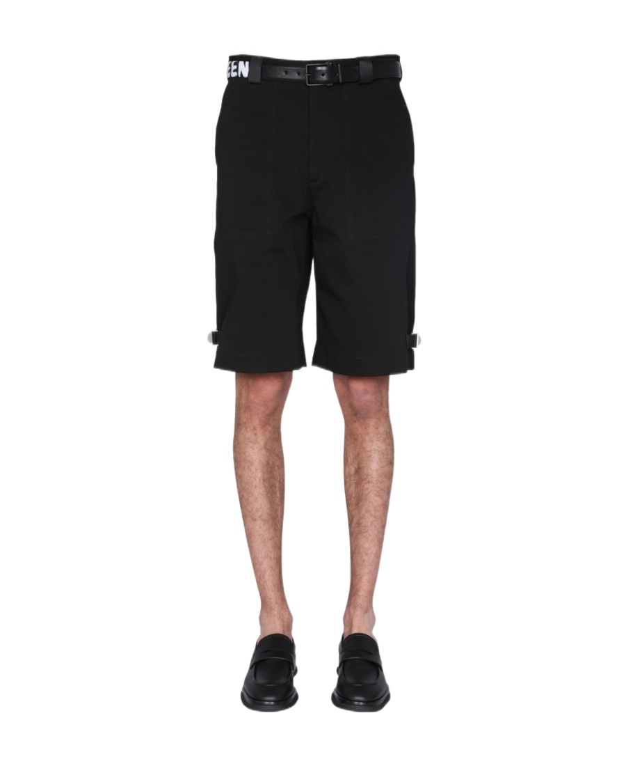 Alexander Mcqueen Regular Fit Bermuda In Black