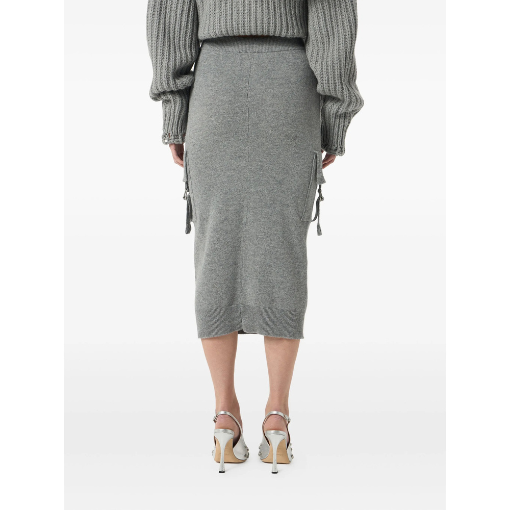 Blumarine Cargo-pockets Wool Midi Skirt