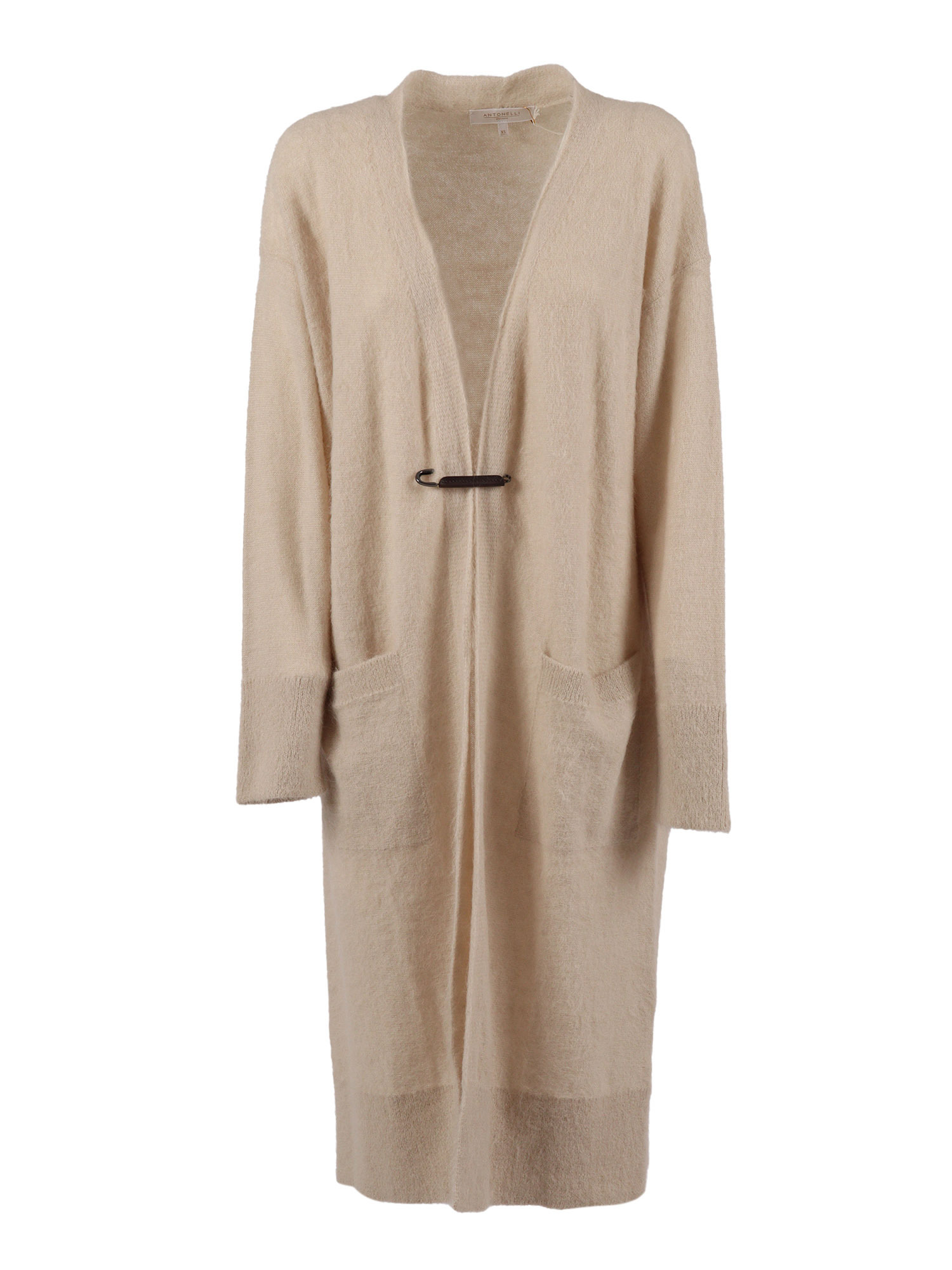 Antonelli Long-sleeved Patch Pocket Sweater In Brown