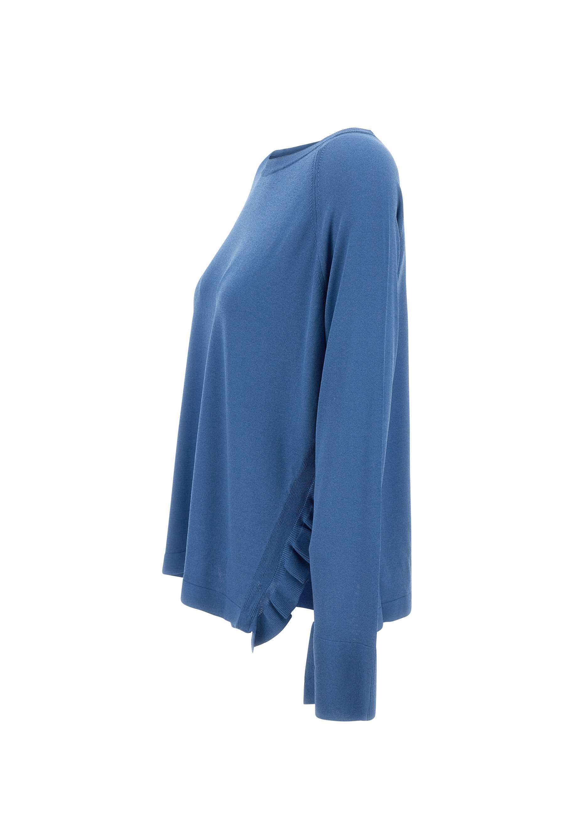 Kaos Ruffle-detailing Sweater In Blue