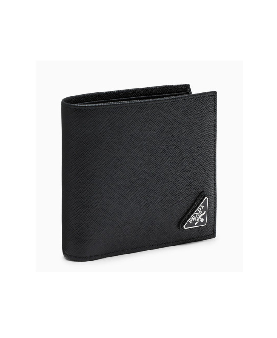 Prada Grain Logo Wallet In Black