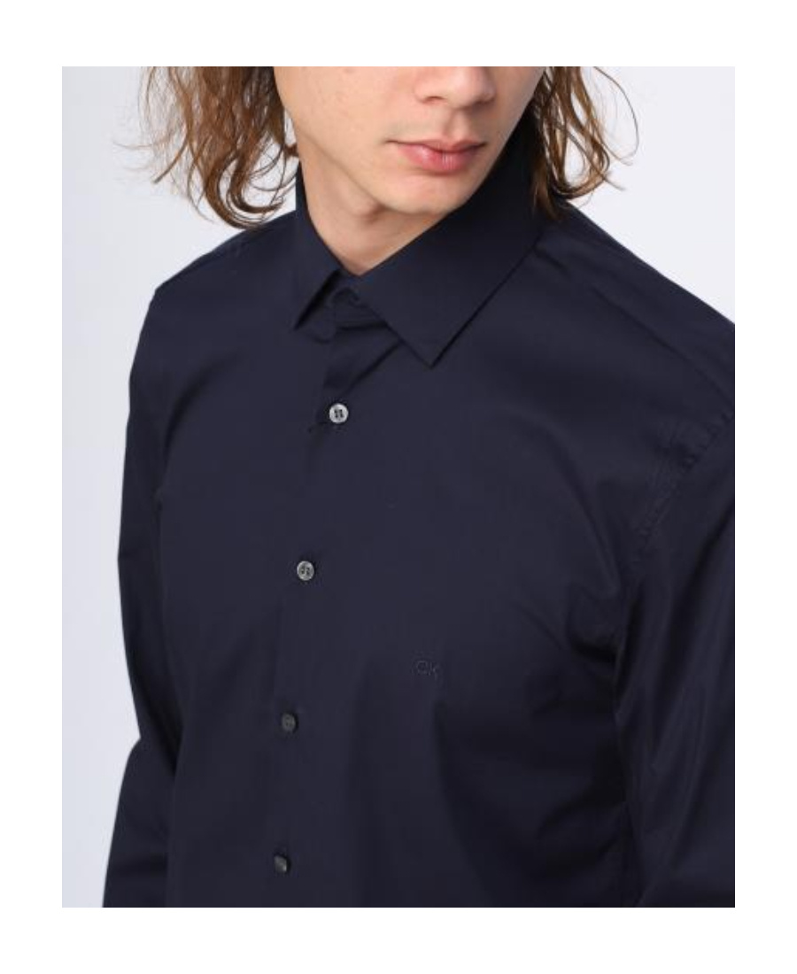 Calvin Klein Button-up Poplin Shirt In Black
