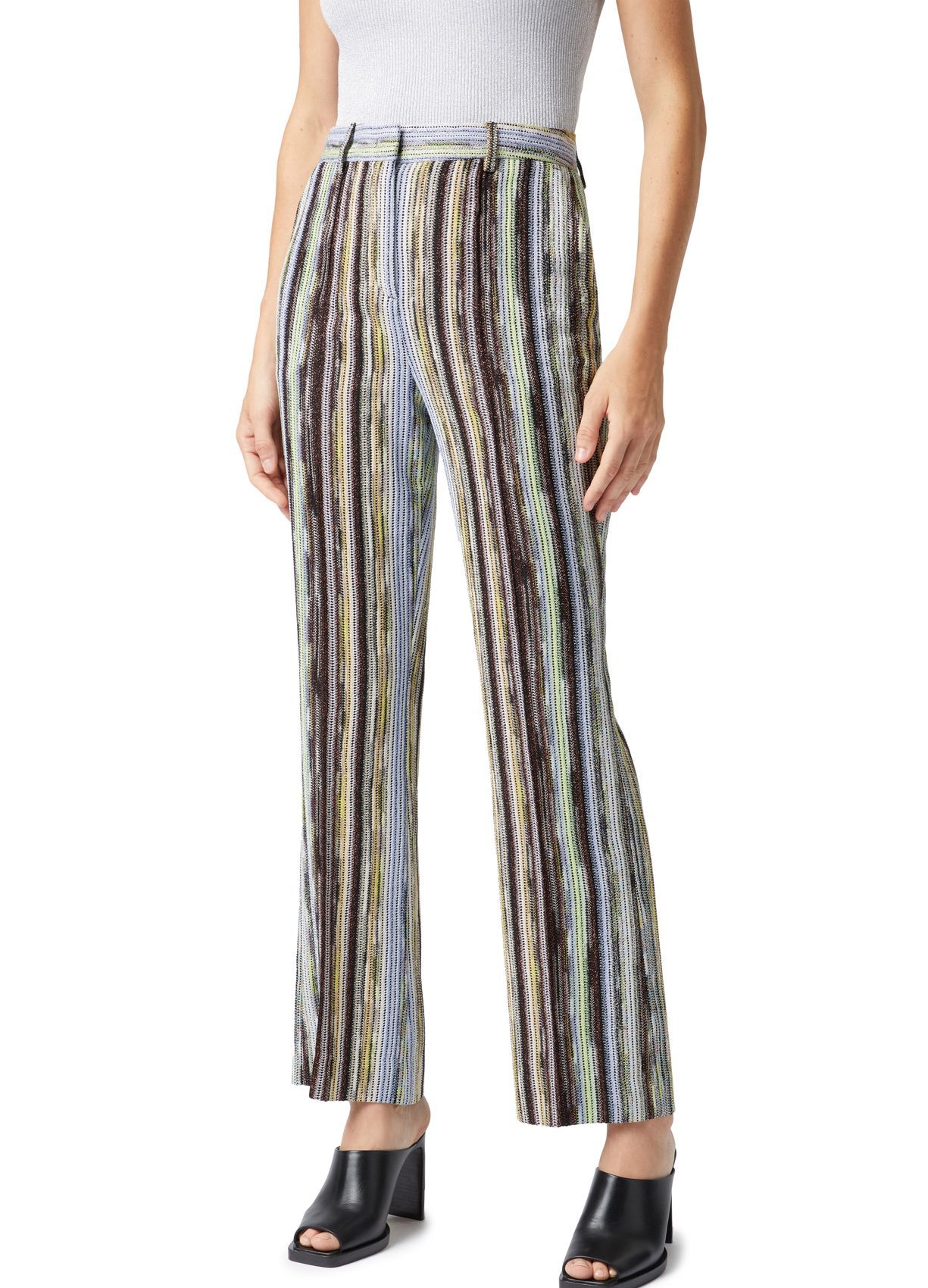 Missoni Striped Casual Pants In Gray