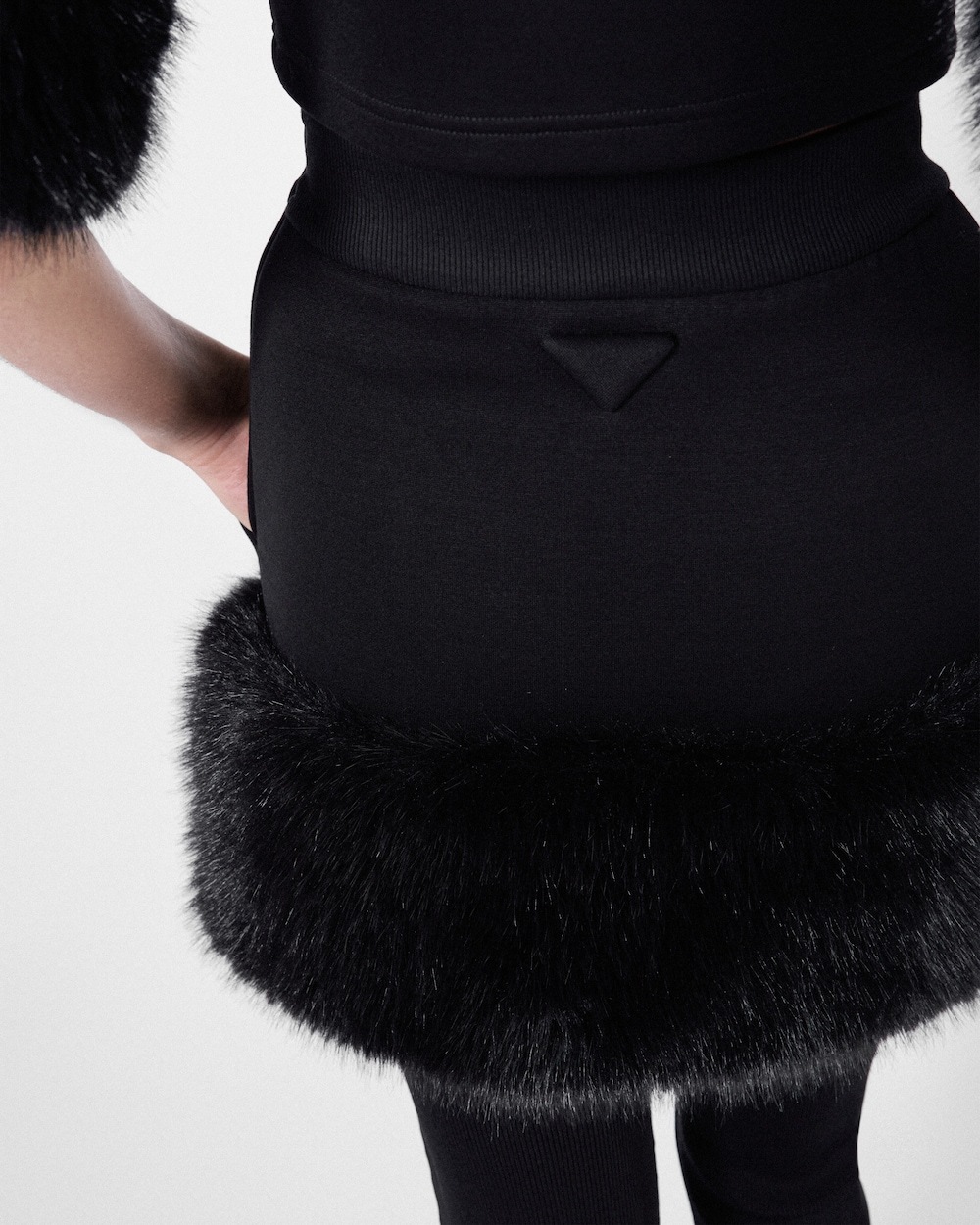 Prada A-line Mini Skirt In Black