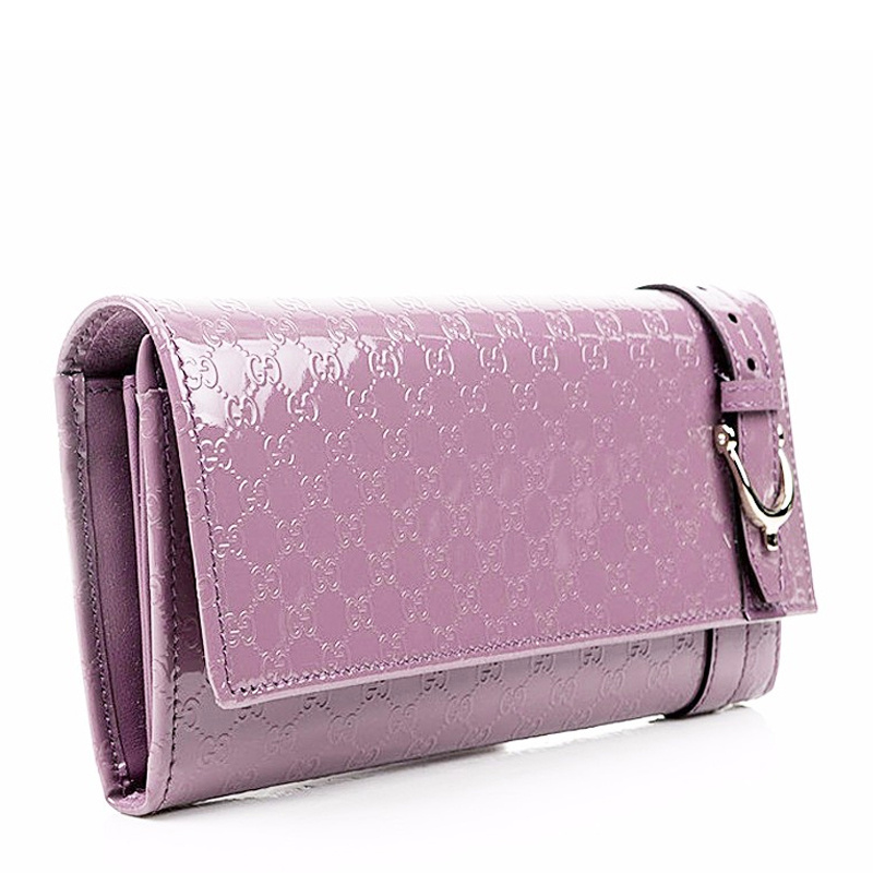 Gucci Double G Pattern Wallet In Purple