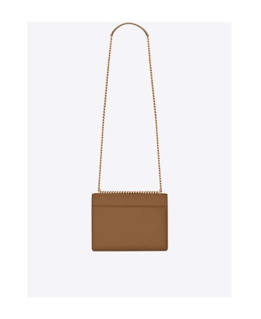 Saint Laurent Sunset Chained Medium Shoulder Bag In Brown