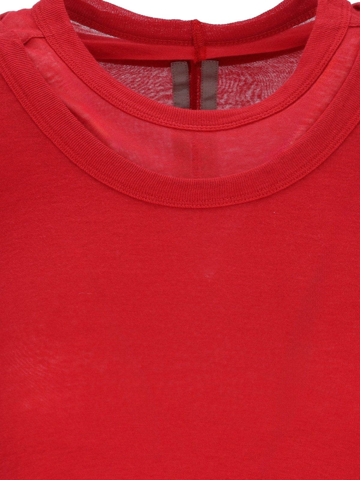 Rick Owens Layered Detail T-shirt In Red