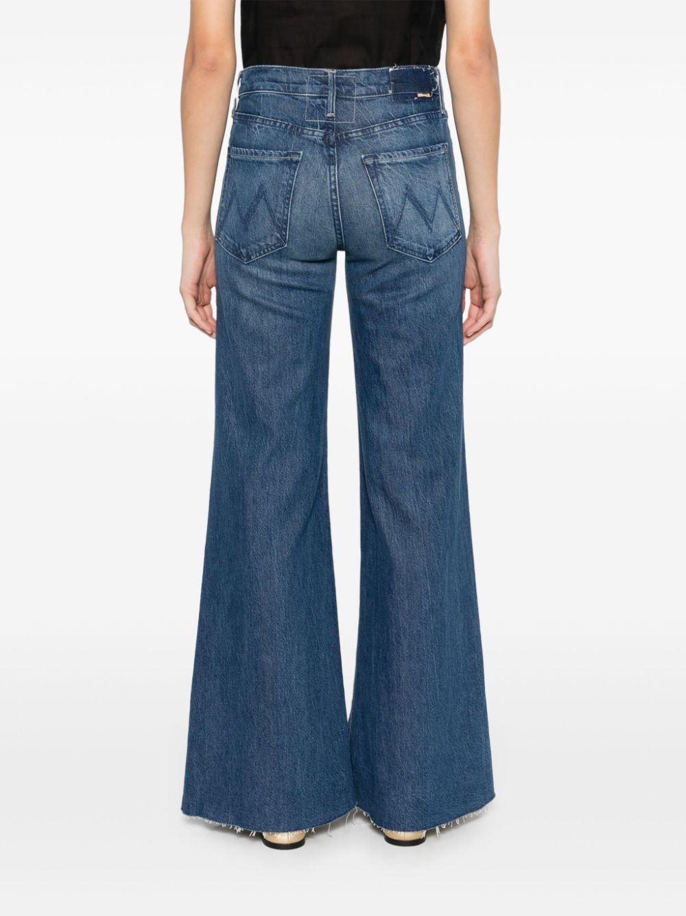 Mother Stretch Denim The Twister Sneak Fray Wide-leg Jeans In Blue