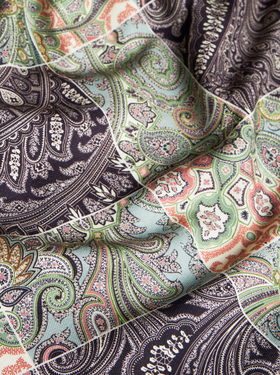 Etro Check Print Twill Dress In Gray