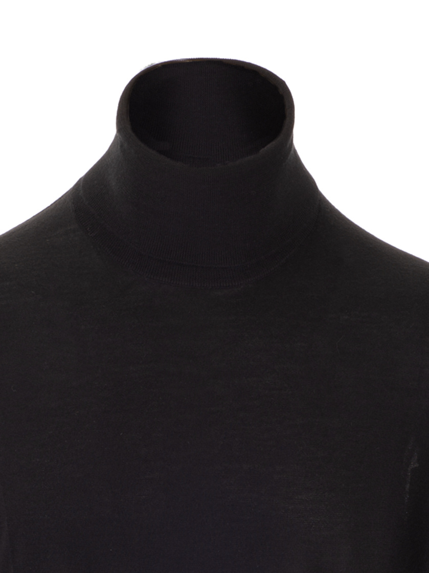 Dolce & Gabbana Blue Long Sleeve Turtleneck Pullover Sweater In Black