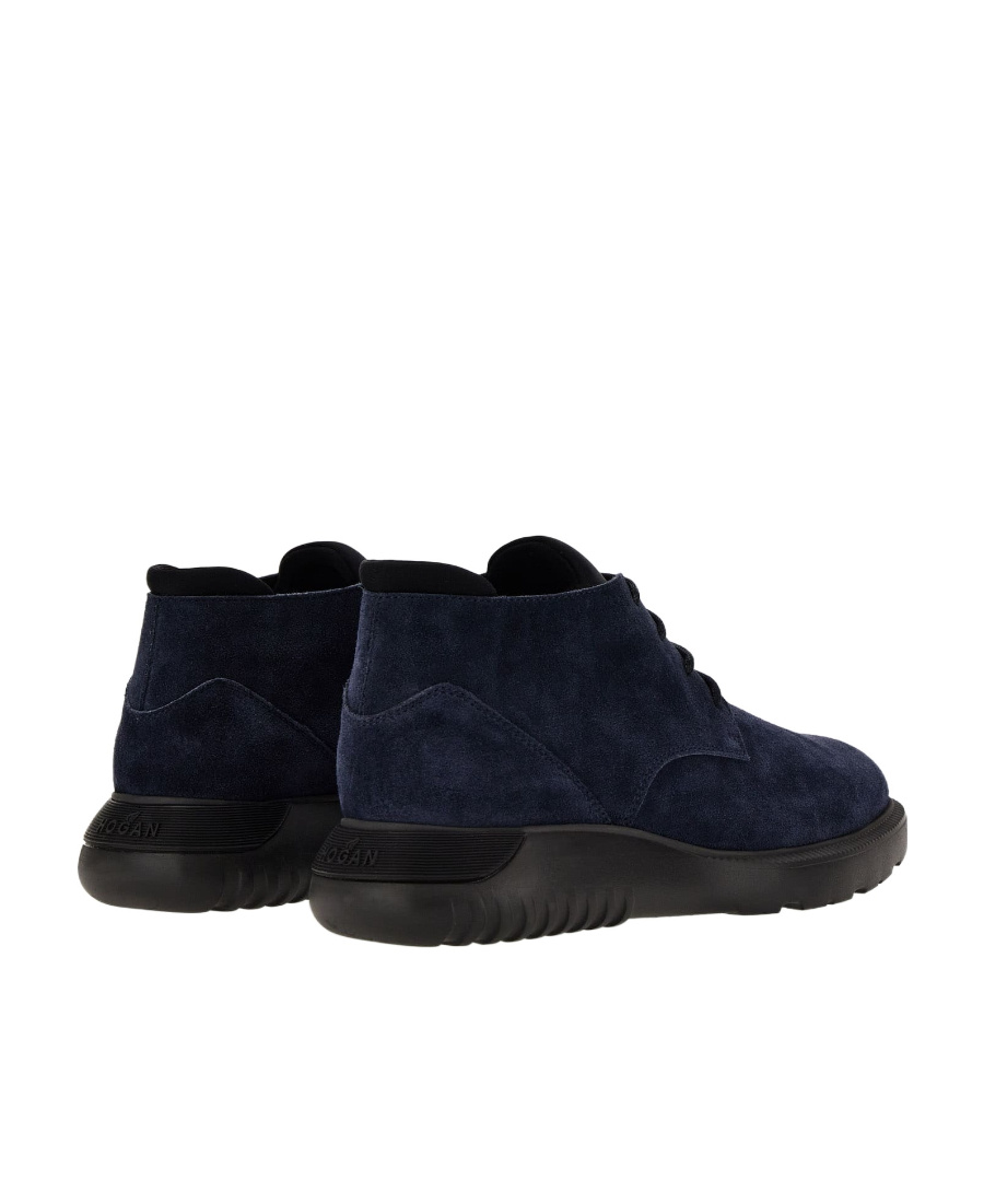 Hogan Suede Lace-up Boots In Black