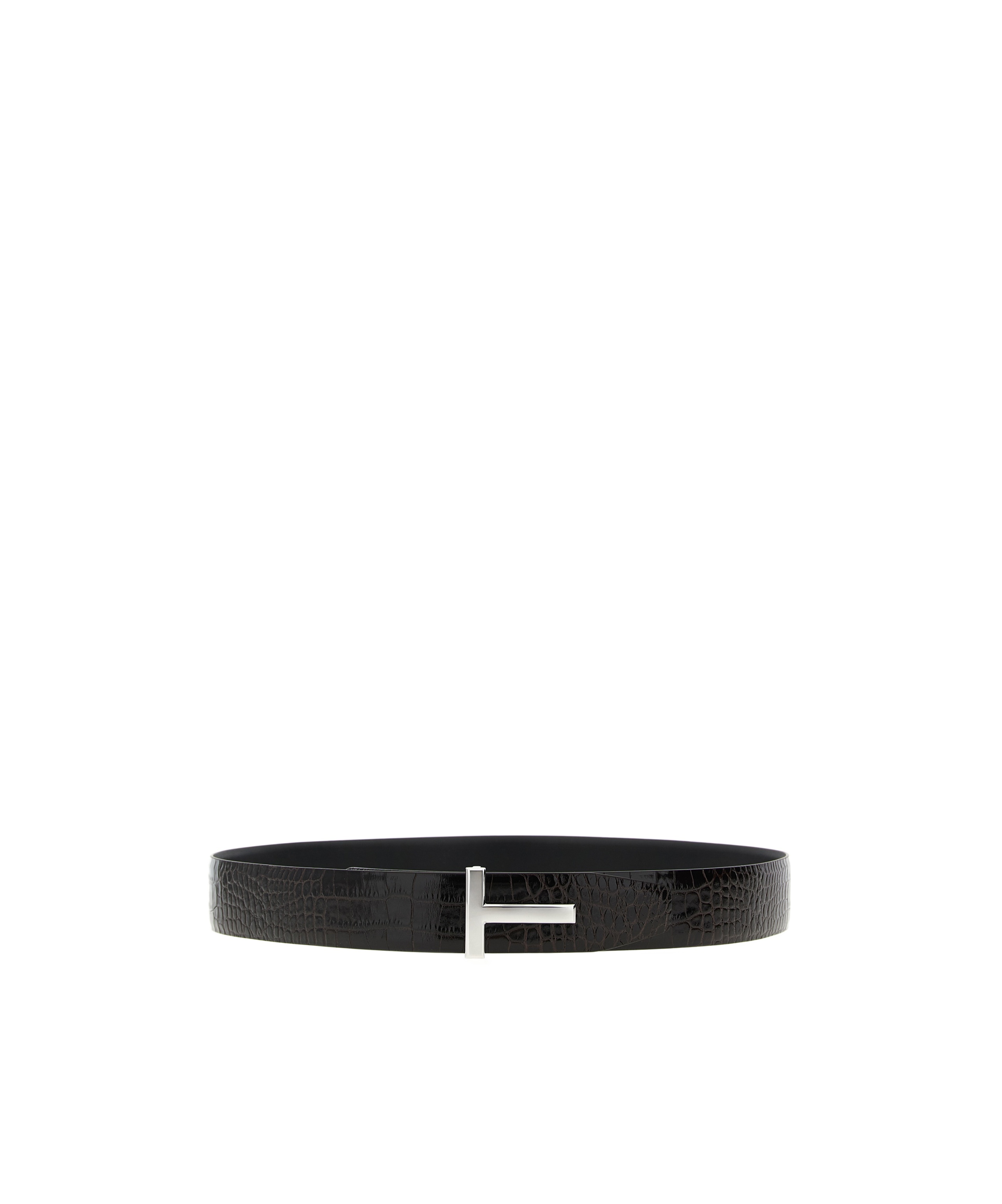Tom Ford Reversible Crocodile Leather Belt In Brown