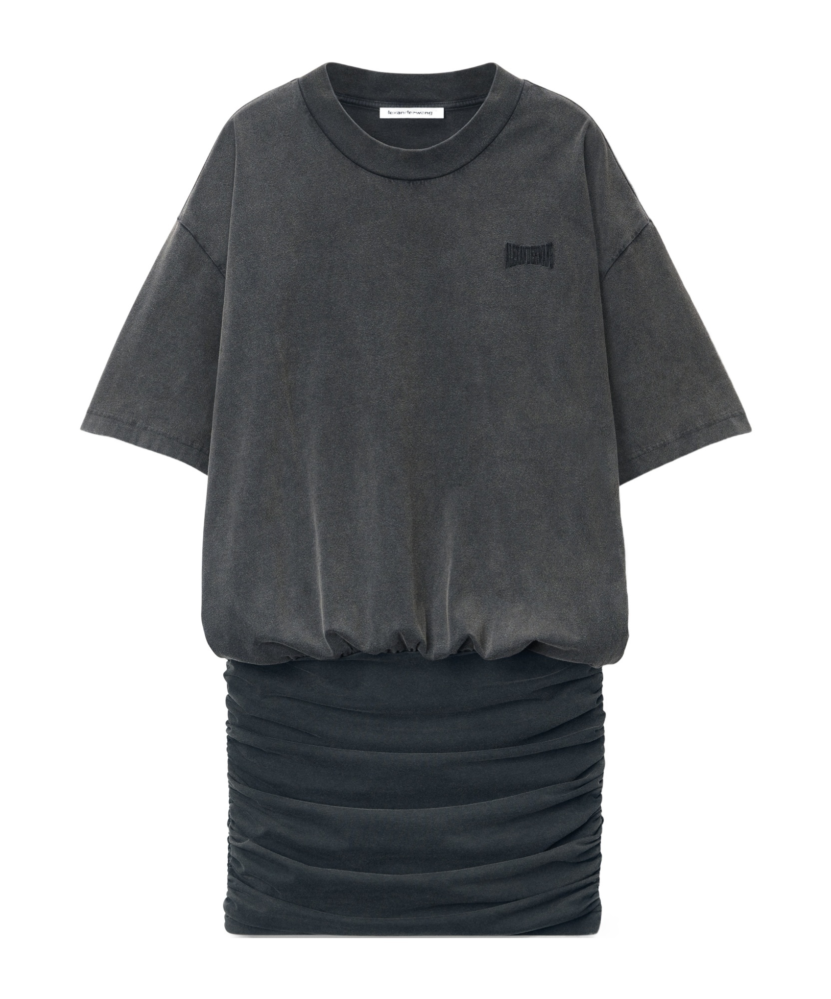 Alexander Wang T-shirtkleid Mit Raffungen In Black